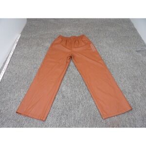LUCYPARIS Women's Rust Faux Leather Elastic Waist Pull-On Pants Size Small